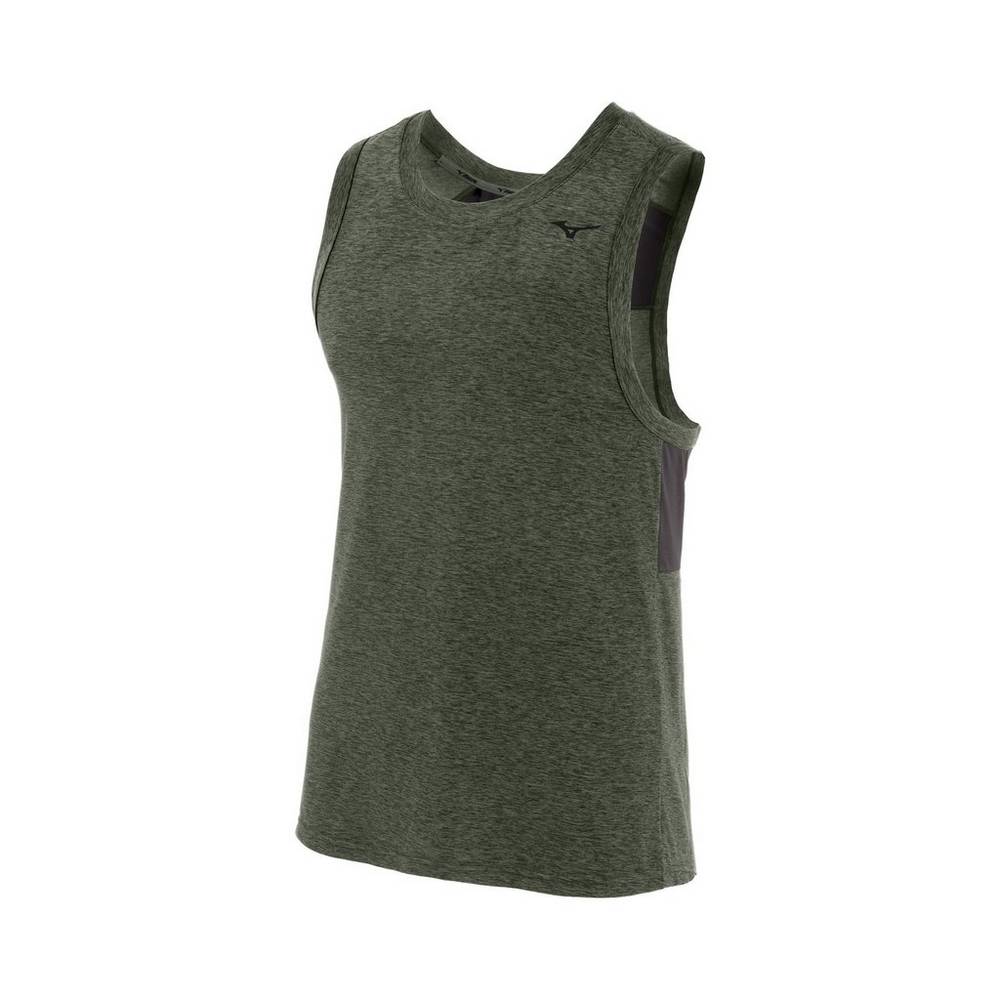 Panske Tank Top Mizuno Alpha Bezecke Zelene Vypredaj OUZX62397
